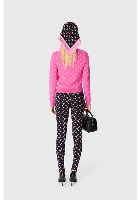 leggins moon printed jersey donna neri e rosa MARINE SERRE | WPA111ACJER0001BK90